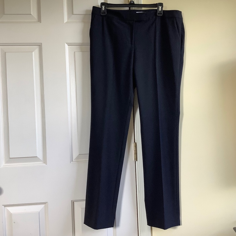 Tahari Black Long Career Professional Pants Trousers Straight Leg SZ 12
